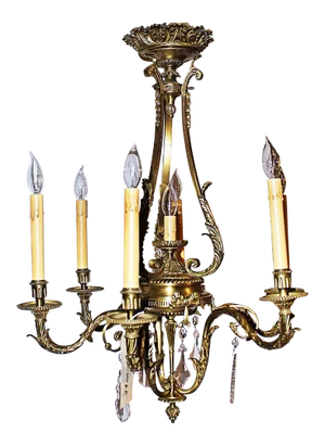 French Empire Lost-Wax Bronze Chandelier