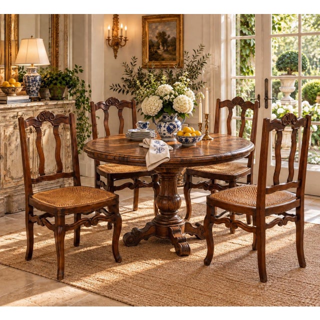 Early 19th Century Louis XV Style Dining Chairs Set of 4 For Sale - Image 4 of 6