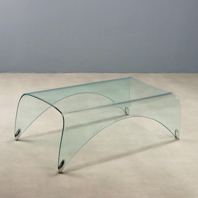 Vintage Coffee Table in Glass by Massimo Iosa Ghini for Fiam, Italy, 1980s For Sale - Image 9 of 9