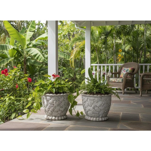 A Pair of Vintage English Cast Stone Oak Leaf & Acorn Planters For Sale In West Palm - Image 6 of 7