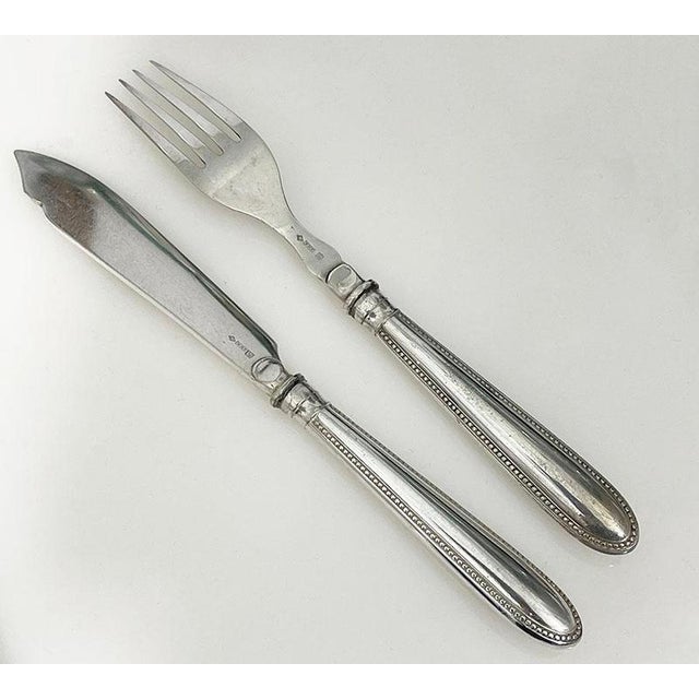 Fish Cutlery Set attributed to Wmf, Germany, 1890s, Set of 24 For Sale - Image 3 of 7