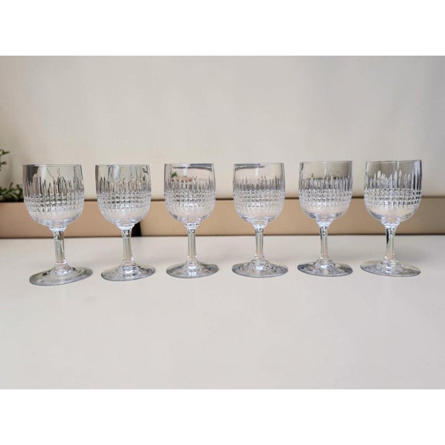 Antique Crystal Bordeaux No. 4 Wine Glasses from Baccarat, 1890s, Set of 6 For Sale - Image 8 of 8