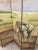 Boho Chic Hand Painted Four Panel Elephant and Giraffe Vintage Screen For Sale - Image 3 of 6