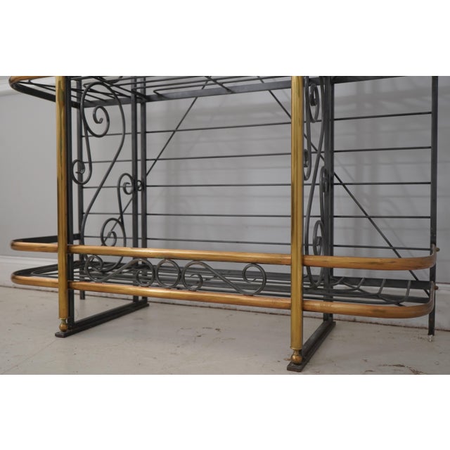 Charleston Forge Iron & Brass Large Bakers Rack For Sale - Image 4 of 16