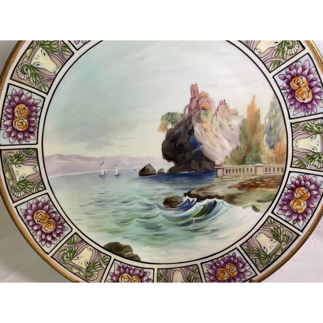 Early 20th Century Nippon Gold Rim Boat Scene Wall Plate For Sale - Image 4 of 6
