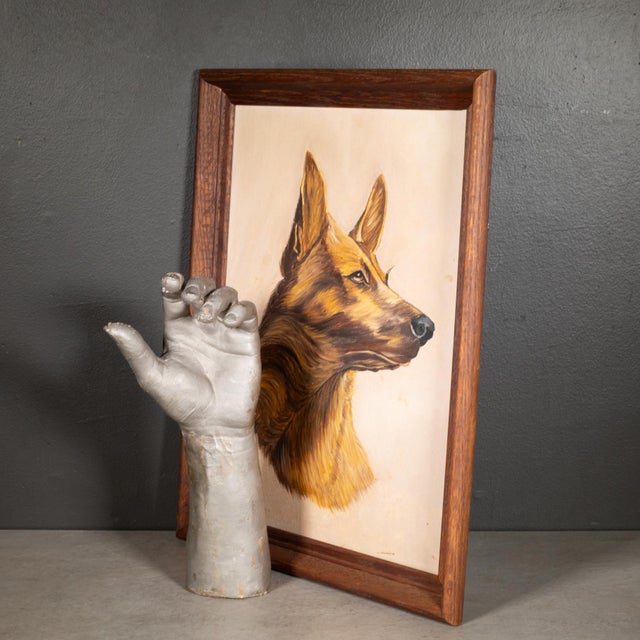 Framed German Shepard Print c.1940-1950 For Sale - Image 4 of 4