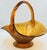Indiana Glass Company Brockway Indiana Glass Large Tiara Amber Sandwich Handled Basket Signed j.t. For Sale - Image 4 of 10
