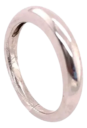 14 Karat White Gold Bridal Band Wedding Ring, Size 7