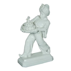 1930s Hugo Meisel German Schwarzburger Porcelain Man With Fruit Figurine