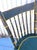 19Thc Origin. Green Paint & Mustard Stripe Thumb Back Windsor Chairs Set of Five For Sale In Los Angeles - Image 6 of 8