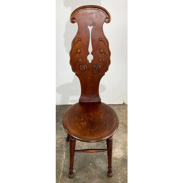 Early 20th Century Antique Carved Wood Sewing Chair For Sale - Image 5 of 10