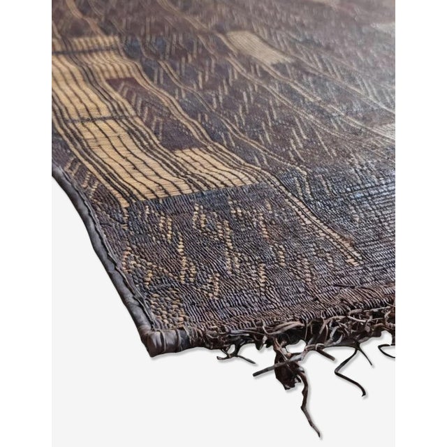 1940s 1940s Handwoven Reed Mauritanian Rug - 3.8 × 4.6 Ft For Sale - Image 5 of 8