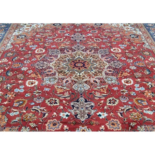 1980s Persian Tabriz Area Rug 9’10” X 12’8″ For Sale In Dallas - Image 6 of 9