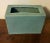 Early 20th Century Mid Century Porcelain Blue Green Aqua Monochrome Glaze Pillow Form Flower Brick Block Vase For Sale - Image 5 of 7