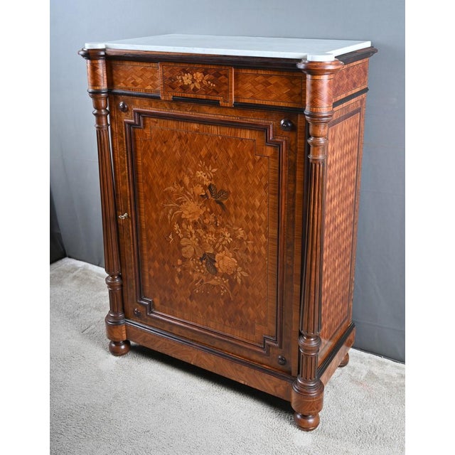 Napoleon III Buffet in Marquetry of Precious Woods, 1800s For Sale - Image 5 of 18