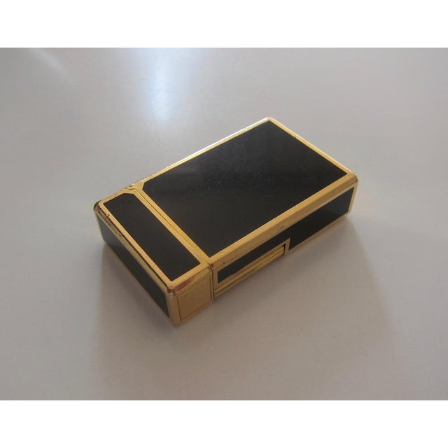Black Lacquer and Gold Lighter by S. T. Dupont, France, 1970s For Sale - Image 6 of 9