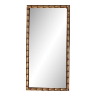 Faux Golden Bamboo Framed Mirror For Sale