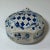 Late 19th Century European Folk Art Delft Style Blue White Floral Painted Wood Perfume Flask Bottle For Sale - Image 10 of 10
