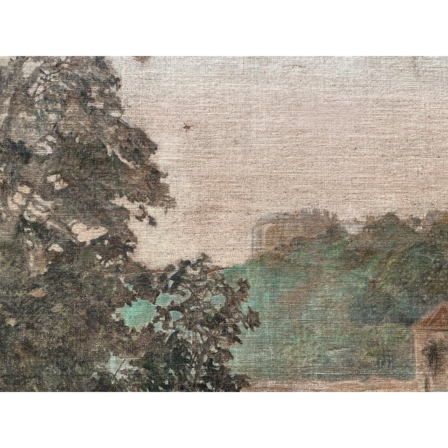 English Monumental Durham Cathedral, England Oil Painting, 1914 For Sale - Image 3 of 7