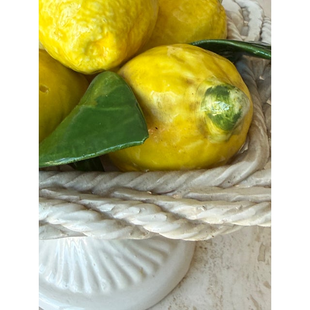 Ceramic Italian Trompe l'Oeil Ceramic Lemon Basket For Sale - Image 7 of 8
