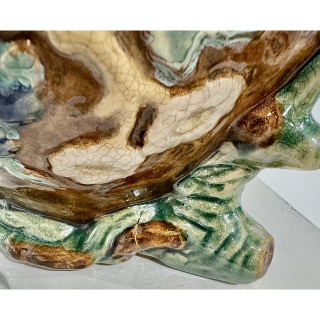 Antique Majolica Faux Bois Ceramic Jardiniere, Japan For Sale - Image 10 of 11
