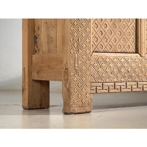 Low Antique Carved Fir Sideboard, Gansu, China, 1900 For Sale - Image 3 of 17