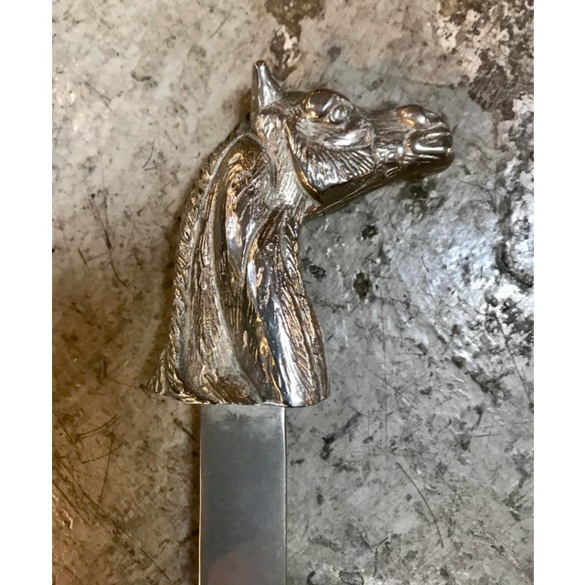 1960s Silverplated Horse Head Letter Opener, Italy For Sale - Image 4 of 10