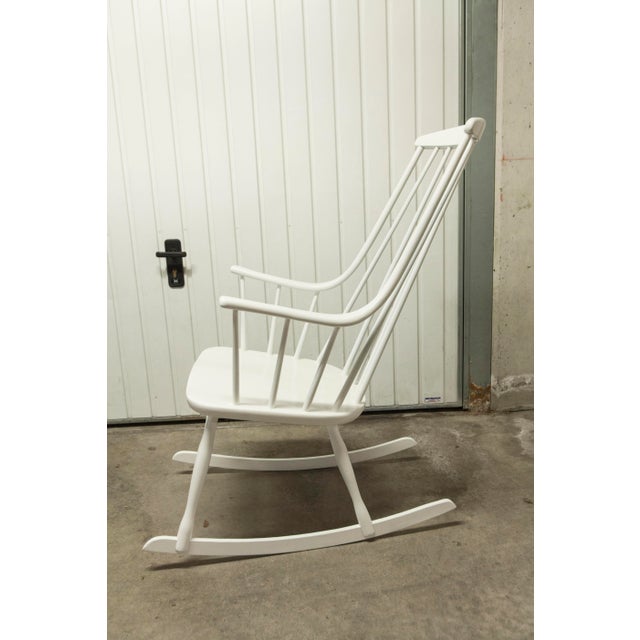 Lena Larsson Grandessa Rocking Chair in White Beech attributed to Lena Larsson for Nesto, 1960 For Sale - Image 4 of 18