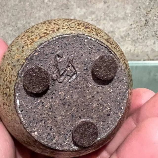 1970s Modern Studio Art Speckled Glazed Weed Pot Bud Vase For Sale - Image 11 of 12