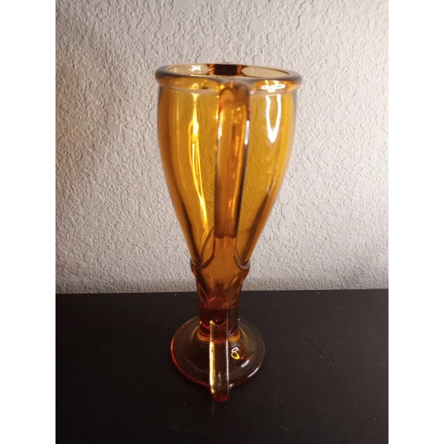 Fostoria 1920 Fostoria Amber Glass Tut Vase. For Sale - Image 4 of 7