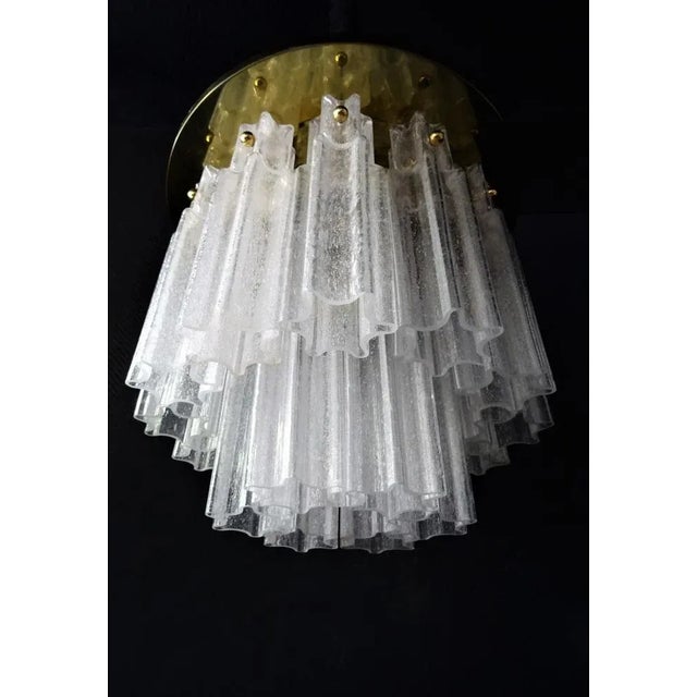 Gold Flush Mount Brass Chandelier from Limburg Glassworks in the style of Venini, 1960s For Sale - Image 8 of 13