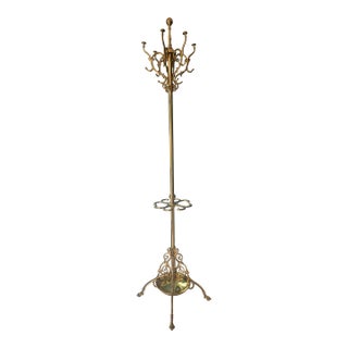 Vintage Brass Coat Rack/Umbrella Holder/Hall Tree For Sale