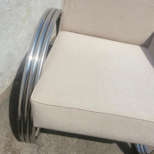Large 20th Century Chrome Armchairs from Ralph Lauren, 1980s, Set of 2 For Sale - Image 10 of 18