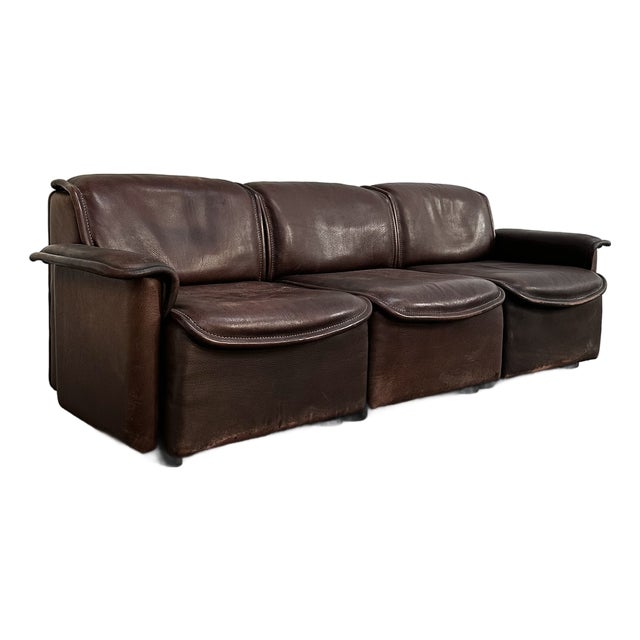 Leather DS12 Modular Sofa from De Sede, Switzerland, 1970s, Set of 3 For Sale