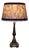 Mid-Century Modern German Table Lamp with Patinated Metal Base and Handmade Fabric Shade by Lamplove, 1950s For Sale
