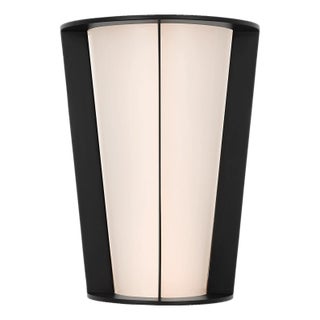 Barbara Barry for Visual Comfort Signature Phinn 12" Tapered Sconce in Modern Iron with White Glass For Sale