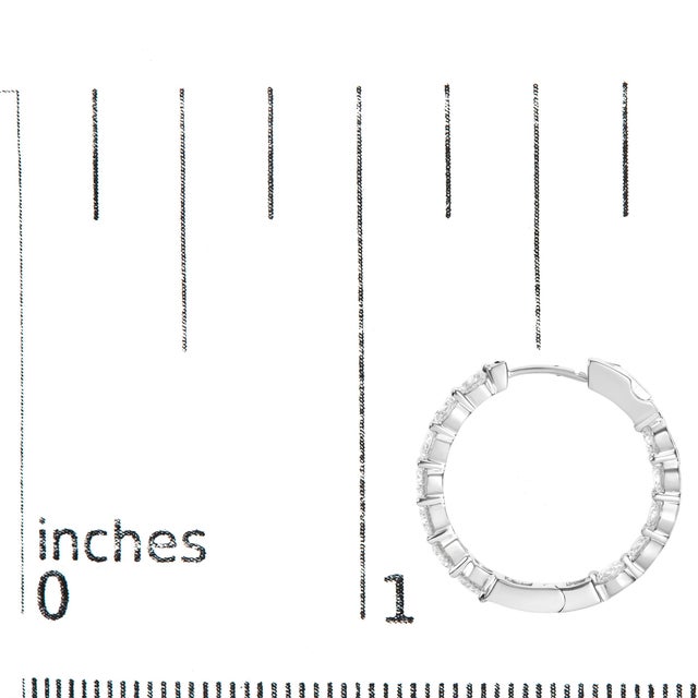 Early 21st Century 14K White Gold 5.00 Cttw Lab-Grown Diamond Inside Out Hoop Earrings For Sale - Image 5 of 5