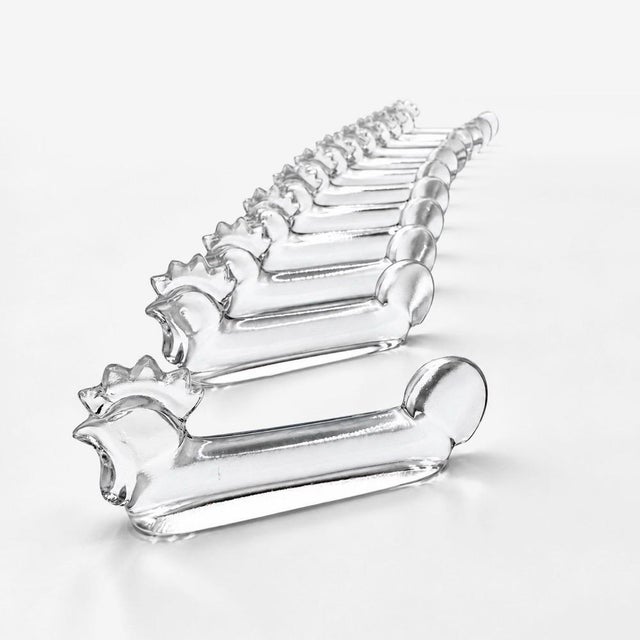 Crystal Rooster Knife Rest from Vannes-Le-Châtel, 1960s, Set of 12 For Sale - Image 6 of 6