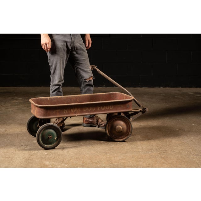 c. 1930s; Rival Packing Co. - Chicago Vintage painted metal wagon with decal lettering. This wagon was likely used as a...