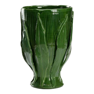 Umbria Footed Vase - Green