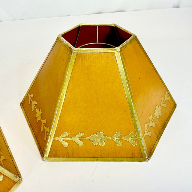Metal 1940s Vintage Italian Boho Chic Paper Lamp Shades - A Pair. For Sale - Image 7 of 11