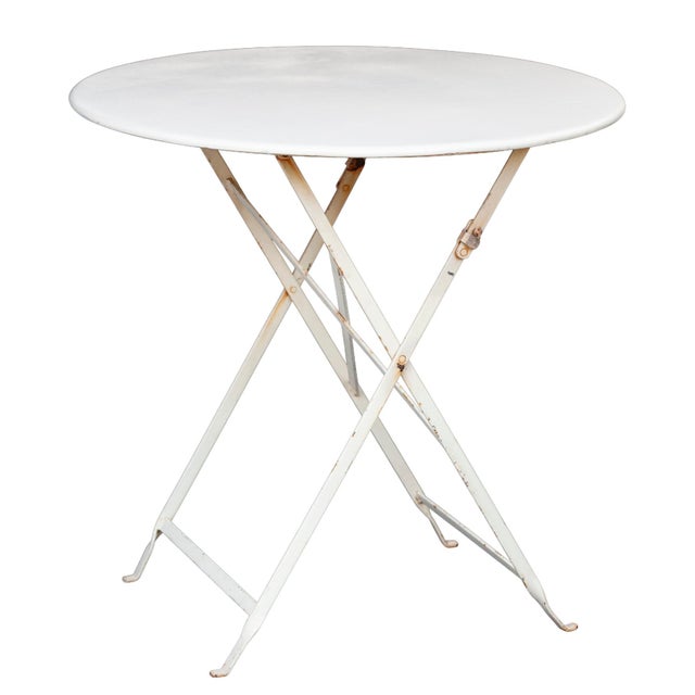 Vintage French Metal Folding Garden Table For Sale - Image 4 of 8