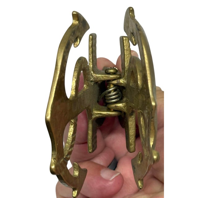 Solid Vintage Brass Ship Anchor Door Knocker — Nautical 4” Tall For Sale In Washington DC - Image 6 of 12