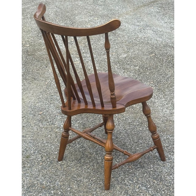 1980s Vintage Pennsylvania House Duxbury Cherry Windsor Chairs - Set of 6 For Sale - Image 5 of 12