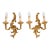 1950s Spanish Rococo Gilt Brass 2-Light Wall Sconces - A Symmetrical Pair For Sale