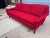 Red Dux Sofa, Upholstered, Mid-20th Century Design, Folke Ohlsson Newly Reuphostered For Sale - Image 8 of 11