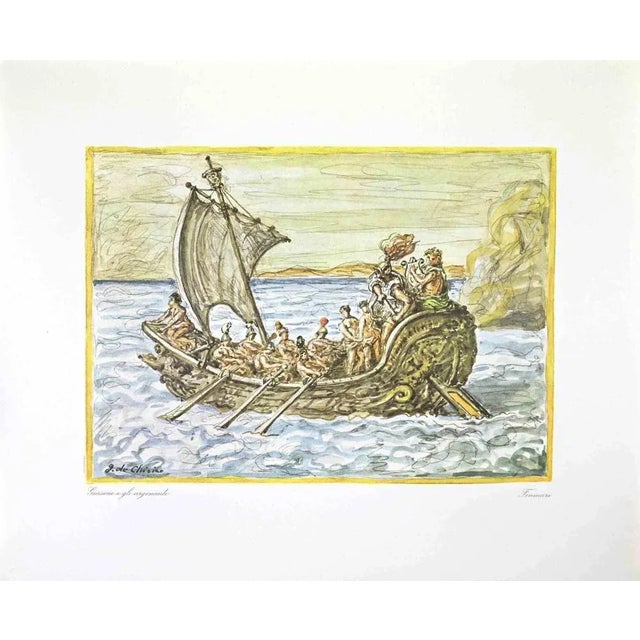 Modern Giorgio De Chirico, Jason and the Argonauts, Vintage Offset Print, 1962 For Sale - Image 3 of 3