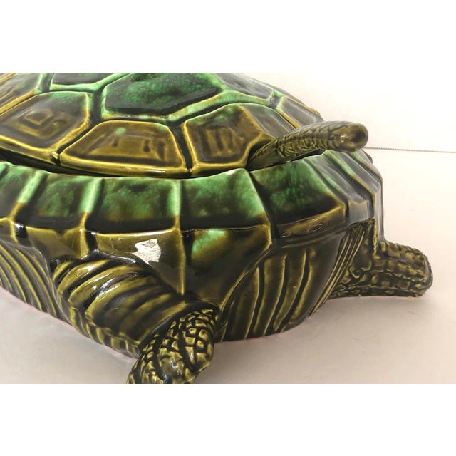 Vintage Large Majolica Turtle Soup Tureen With Ladle, 20th. C Chairish