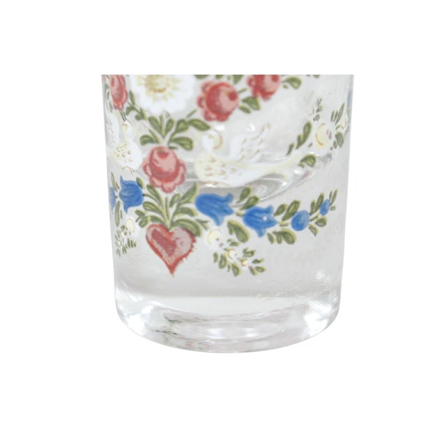 Late 20th Century Late 20th Century Italian Hand Painted Floral Shot Glasses - Set of 4 For Sale - Image 5 of 7