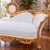 Wood 1970s Artisan Louis XVI Gold Beech Leather Chaise For Sale - Image 7 of 8